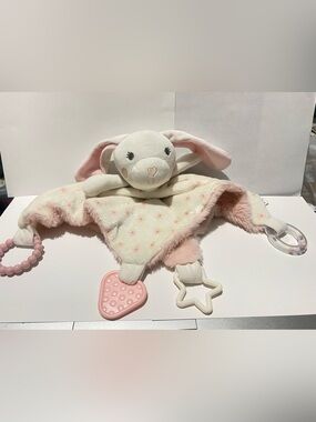 Dream Gro Activity Security Blankie Lovey Bunny Rabbit Pink & White Sensory